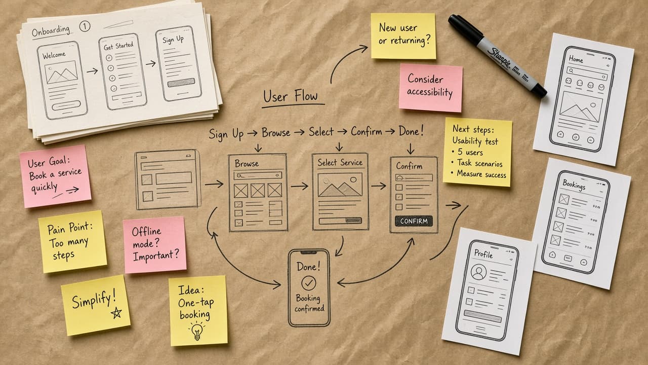 UI / UX Design services by Dominant Media Agency — Research, Flows, UI systems